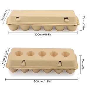 12 छेद कागज पल्प अंडे ट्रे बायोडिग्रेडेबल इको-फ्रेंडली अंडे कार्टन - Product Image 2