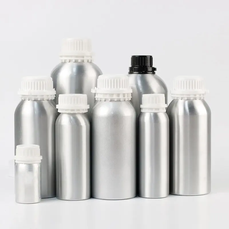 Botol minyak esensial aluminium kosmetik, botol minyak esensial, wadah botol aluminium kosong, 100m 200ml 250ml 500ml 1000ml