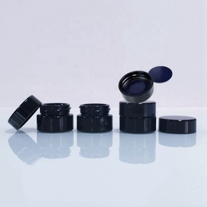 5g 5ml Thick Black UV Protection <b>Small</b> Violet Glass <b>Jar</b> Factory Price 5ml 10ml 15ml Black Dark Light Proof Violet Glass <b>Jar</b> - Product Image 4