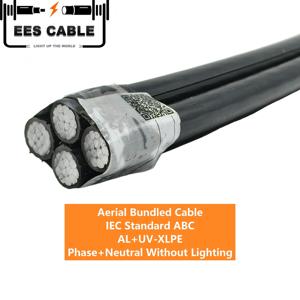 3*25 + 1*25 mm2 ABC IEC60502 LV Cable de línea cubierta Conductor de aluminio Cable XLPE Servicio Drop 4 núcleos Fase + <span class=keywords><strong>Neutro</strong></span> sin iluminación - Product Image 1