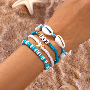 Bohemian Summer Beach Handmade Ajustável Woven <span class=keywords><strong>Rope</strong></span> Cowrie Shell <span class=keywords><strong>Ankle</strong></span> <span class=keywords><strong>Bracelet</strong></span> Branco Natural Sea Shell Pulseira para Homens Mulheres - Product Image 2