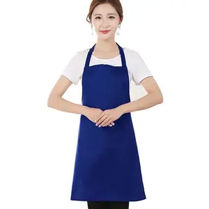 Có Thể Điều Chỉnh Tùy Chỉnh In Logo Thiết Kế Bông Polyester Màu Tinh Khiết Màu Đen Nấu Ăn Thực Phẩm Người Đàn Ông Phụ Nữ Vườn Bib Đầu Bếp Nhà Bếp Tạp Dề