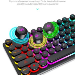 คีย์บอร์ดสำหรับเล่นเกมไฟแบคไลท์สีรุ้งแบบ USB 104ปุ่มสำหรับอุปกรณ์คอมพิวเตอร์อื่นๆ - Product Image 5