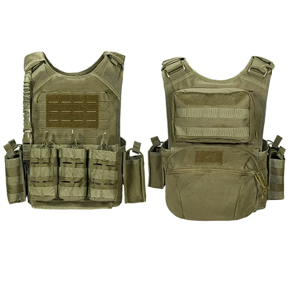 Nieuwkomers Camouflage Outdoor Veiligheidsvest Od Plaat Drager Modulair Tactisch Vest Voor De Mens