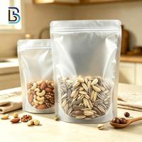 Sachet Doypack mat transparent multi-tailles Lebei avec fermeture éclair pour l'emballage de céréales, poudres et noix