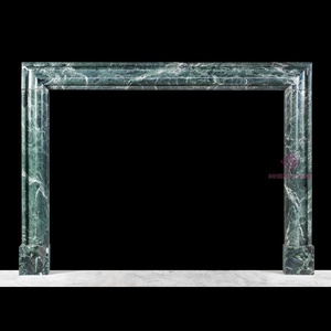 Manteau de cheminée Art Déco en travertin beige sur mesure, contour en pierre naturelle pour la conception d'intérieurs résidentiels et commerciaux - Product Image 4