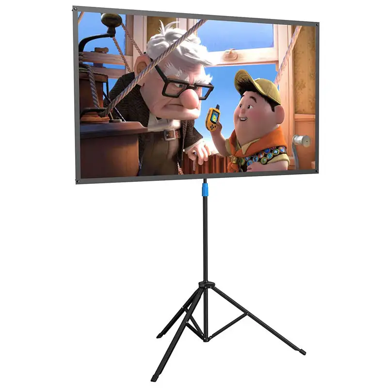 Upgrade Projector Screen with Stand 80 inch 6:9 Portable Wrinkle-Free Projection Screen for Indoor Outdoor Movie Video Film