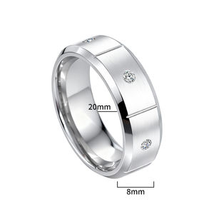 유행 G23 티타늄 반지 유니버설 지르콘 거울 광택 퇴색 방지 남성 여성 - Product Image 3