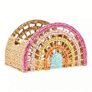 Jacinthe d'eau Multi arc-en-ciel Panier de rangement Collection Jacinthe d'eau peinte Panier de rangement tissé pour chambre d'enfant Pépinière - Product Image 1
