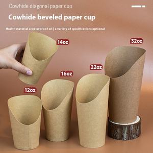 Contenitori di carta Kraft usa e getta a parete singola per cibo da asporto-patatine fritte uova di pollo fritte torte tazze di Sushi tazze di Pizza - Product Image 2