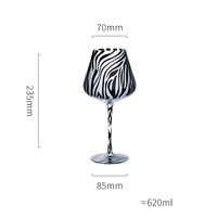 Verres à vin colorés en gros pour cadeaux, imprimés zèbre et léopard, gobelets à vin décoratifs pour les fêtes et les bars à domicile
