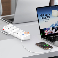 Ldnio SC4408C Port de sortie universel Bande d'alimentation de charge rapide PD QC3.0 Bande d'alimentation Usb UK/US/EU Plug Protection contre les surtensions Bande d'alimentation