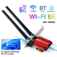 Tarjeta de Red Externa Gigabit PCIe WiFi 6 de Doble Banda 2.4G/5G para PC de Escritorio, Compatible con Windows/Linux, en Stock