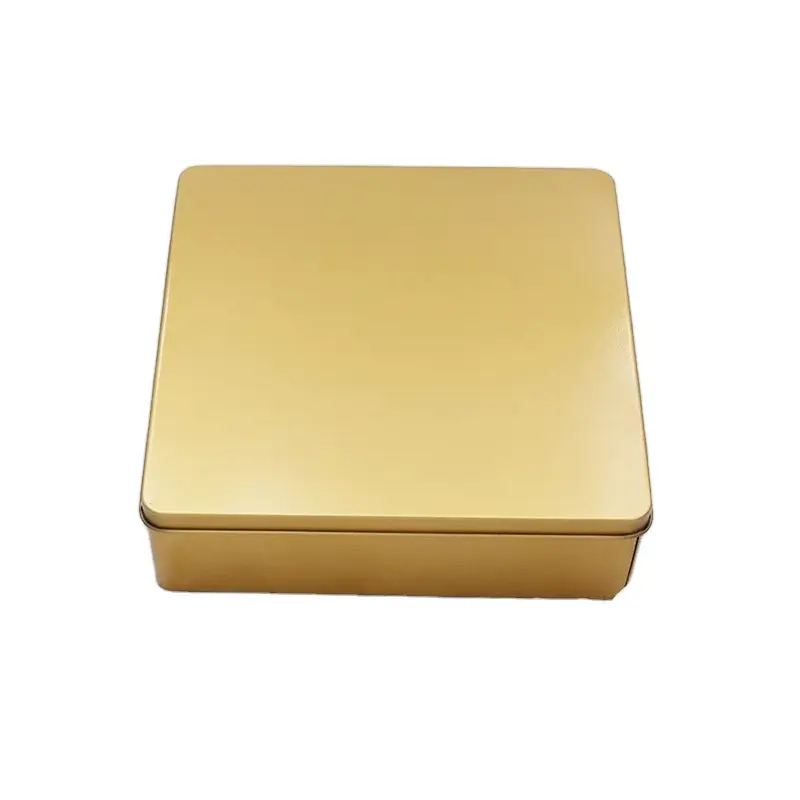 19.5x19.5x5.5CM boîte cadeau vide multicolore, grande boîte en fer blanc de forme carrée pour emballage de bonbons, chocolat et Biscuits