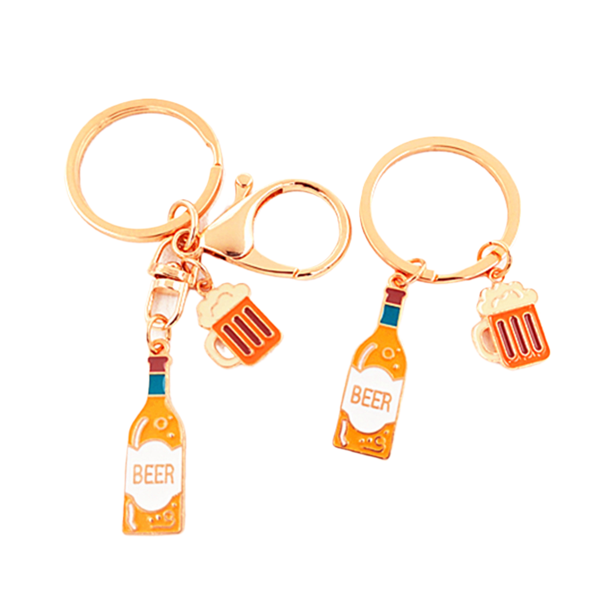 Moquan Fashion Beer Bottle, Wine Glass, Alloy Oil Drip, Multi-color Pendant, Golden Lobster Clasp Key Chain For Your Fath