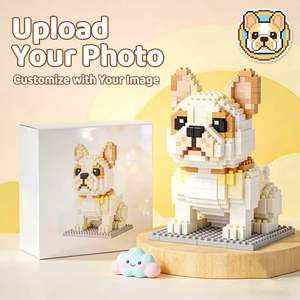 Blocs de construction en micro-particules personnalisés <span class=keywords><strong>pour</strong></span> bouledogues <span class=keywords><strong>français</strong></span>, kit de briques DIY personnalisable, jouet éducatif créatif et écologique - Product Image 1