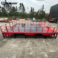 Plateforme de déchargement modulaire robuste STRONGWAY rouge, niveleur de quai électrique hydraulique 22000 LBS, plateforme de chargement de marchandises, élévateur
