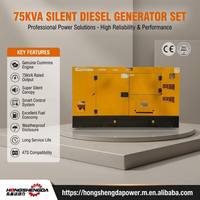 Groupe électrogène diesel silencieux Cummins 60KW 75KVA 4BTA3.9G2 monophasé/triphasé 60HZ 50HZ insonorisé CE ISO pour centrale électrique - Vente en gros