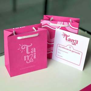 Custom Print Logo Elegant White pink Gift Paper <b>Bags</b> Pink Luxury Clothing Boutique Paper Shopping <b>Bag</b> With Ribbon Handle - Product Image 1