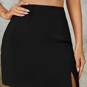 กระโปรงสั้นทรงบอดี้คอนสีดำแบบเซ็กซี่สำหรับผู้หญิงขายส่ง รับสั่งทำได้ - Product Image 2