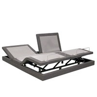 Lit double multifonctionnel intelligent à rails latéraux séparables, base de lit électrique réglable, massage, port USB, personnalisable