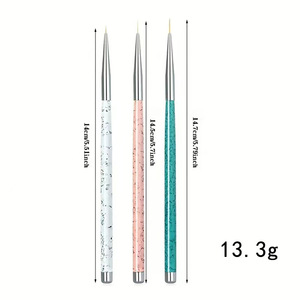 Juego de 3 pinceles de acrílico para decoración de uñas, pincel delgado para pintar líneas, para limpieza y diseño de uñas - Product Image 5