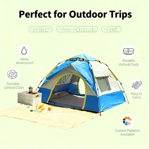 Carpa Oxford Personalizada de Verano, Portátil, Tipo Armazón Recto, Camuflaje, de Una Sola Capa, Automática, Desplegable, para Cuatro Estaciones, de Una Habitación, 2-3/3-4 Personas - Product Image 2