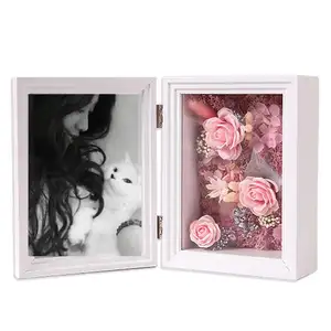 Venta al por mayor variedad de Marco De Rosa estabilizado caja de sombra de flores para siempre para el Día DE LA MADRE/Día de San Valentín marco de fotos de flores preservadas
