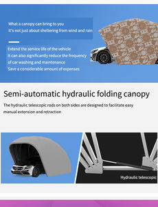オイトリー 超頑丈 折りたたみ式 防水 UVカット スポーツカーカバー ポータブルガレージ キャノピーテント 車用シェルター 屋外用 - Product Image 5