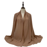 Écharpe longue en mousseline tissée XJL-90 pour filles, hijab doux et tendance, châle uni en tissu brocart pour femme musulmane