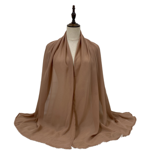 XJL-90 Pañuelo de Gasa Tejido para Niñas, Pañuelo Hijab Suave con Burbujas, Pañuelo Largo, Chal Musulmán de Color Puro, Tela Brocada - Product Image 4