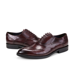 Zapatos Oxford de Cuero Genuino Color Bronceado para Hombre, con Punta en Pico, Cordones, Color Sólido, Suela de Goma, para Cualquier Ocasión, Envío Directo - Product Image 5