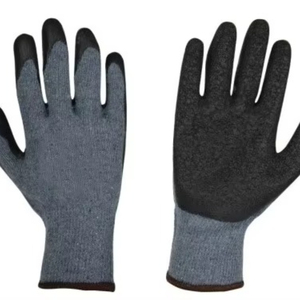 Guantes de seguridad CITICITY con revestimiento de látex arrugado, calibre 10, de algodón gris tejido con revestimiento de látex arrugado azul. - Product Image 2