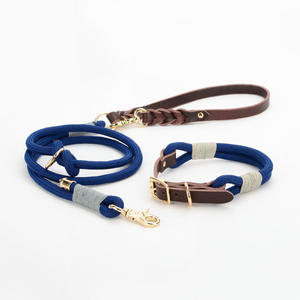 <span class=keywords><strong>Collar</strong></span> ajustable de cuero y nailon para perro, correa de <span class=keywords><strong>Collar</strong></span> y correa de plomo y cuerda antideslizante, novedad, venta al por mayor, 2023 - Product Image 1