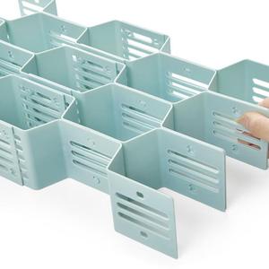 Compartiments de séparation de tiroirs en plastique, <span class=keywords><strong>rangement</strong></span> pour soutien-gorge et chaussettes, lot de 12 pièces - Product Image 2