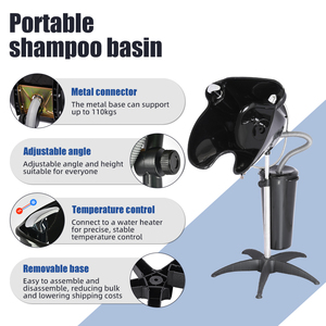 Évier à shampoing portable en plastique profond, personnalisé, directement de l'usine, avec support et réservoir d'eau, pour équipement de salon de coiffure - Product Image 1