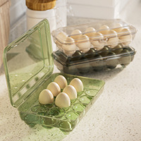 Boîte de rangement pour œufs transparente et compacte pour le réfrigérateur de la cuisine, en plastique de qualité alimentaire, design minimaliste, plateau organisateur d'œufs