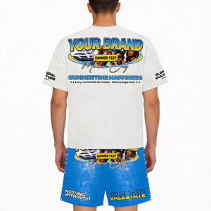 Ensemble de survêtements d'été formels pour hommes, 2 pièces, tricoté, col rond, respirant, 100 % coton, personnalisé ODM - Product Image 2