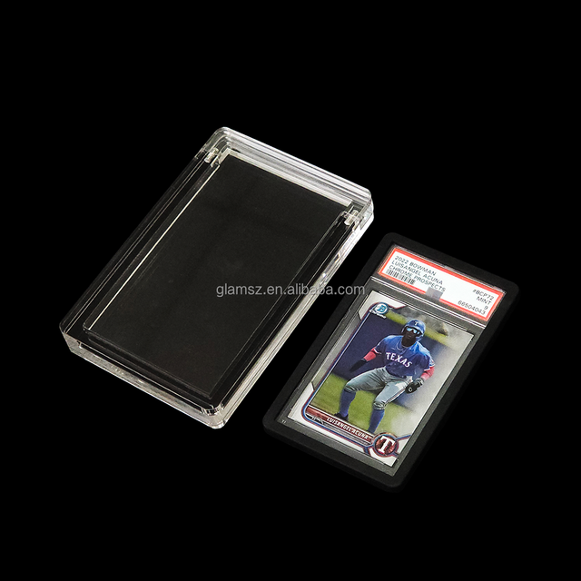 Magnetic Acrylic Protective Holder Baseball Football Trading Cards TCG Display Clear Graded Card Slab Case