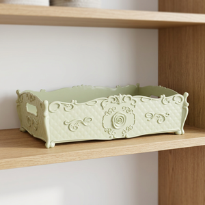 <b>Vintage</b> Floral Carved Lid Rectangular Tissue <b>Box</b> Multifunction Office Decor Napkin Storage Organizer - Product Image 3