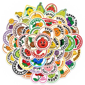 50 <span class=keywords><strong>Pegatinas</strong></span> Decorativas con Nombres de Frutas de Dibujos Animados para Decoración de Botellas, <span class=keywords><strong>Pegatinas</strong></span> Educativas para <span class=keywords><strong>Niños</strong></span> con Etiquetas de Frutas - Product Image 2