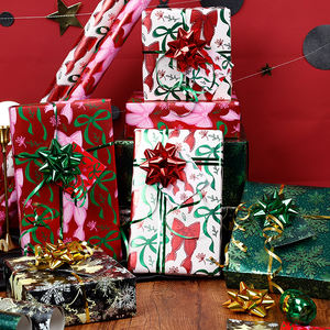 Wholesale 80gsm Metallic <b>Christmas</b> <b>Wrapping</b> <b>Paper</b> Roll 43*300cm Custom <b>Luxury</b> Gift Packaging - Product Image 3