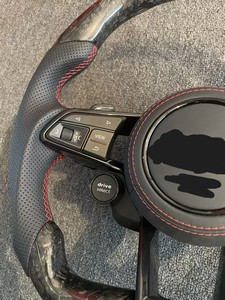 Volante Deportivo de Fibra de Carbono y Cuero para <span class=keywords><strong>Audi</strong></span> R8/A4/A5/A6/A7/RS3/RS6/RS7/C7/C8/B9/B9.5/S3/SQ5/Q3/Q7/Q8/A3/<span class=keywords><strong>B7</strong></span>/8V/S4/S5/RS3/<span class=keywords><strong>RS4</strong></span>/RS5/Q5 - Product Image 4