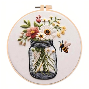 Wholesale XIXI European Embroidery DIY Vase Bee Series Cotton Polyester Material Pack Handmade Shape Cross-Border New Crafted - Product Image 4