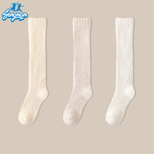 Winter <strong>Warmer</strong> <strong>Black</strong> White Fuzzy Socks Premium Soft <strong>Ladies</strong> Girls Floor Home Room Boot Knee Socks - Product Image 4