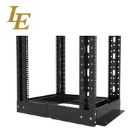 Support de Serveur 18U 4 Poteaux Support de Sol à Cadre Ouvert avec 4 Roulettes