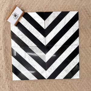 Piccolo 4 pz per il modello completo Nero Marquina e Thassos mosaico bianco per il Flor bianco e Nero mattonelle di marmo per soggiorno - Product Image 5