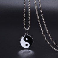 Vente flash, prix d'usine, collier de couple de haute qualité, collier pour couple, acier inoxydable, pendentif Yin Yang, collier Yin Yang