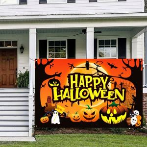 Bannière d'ambiance d'Halloween personnalisée pour l'extérieur, drapeau mural vertical effrayant sur le thème du cinéma, décorations - Product Image 6