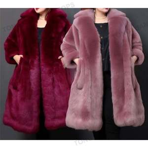 Vêtements personnalisés nouveau manteau en fausse fourrure femme fausse fourrure moyenne longue Explosion multicolore confortable grande taille manteau pour femmes - Product Image 5